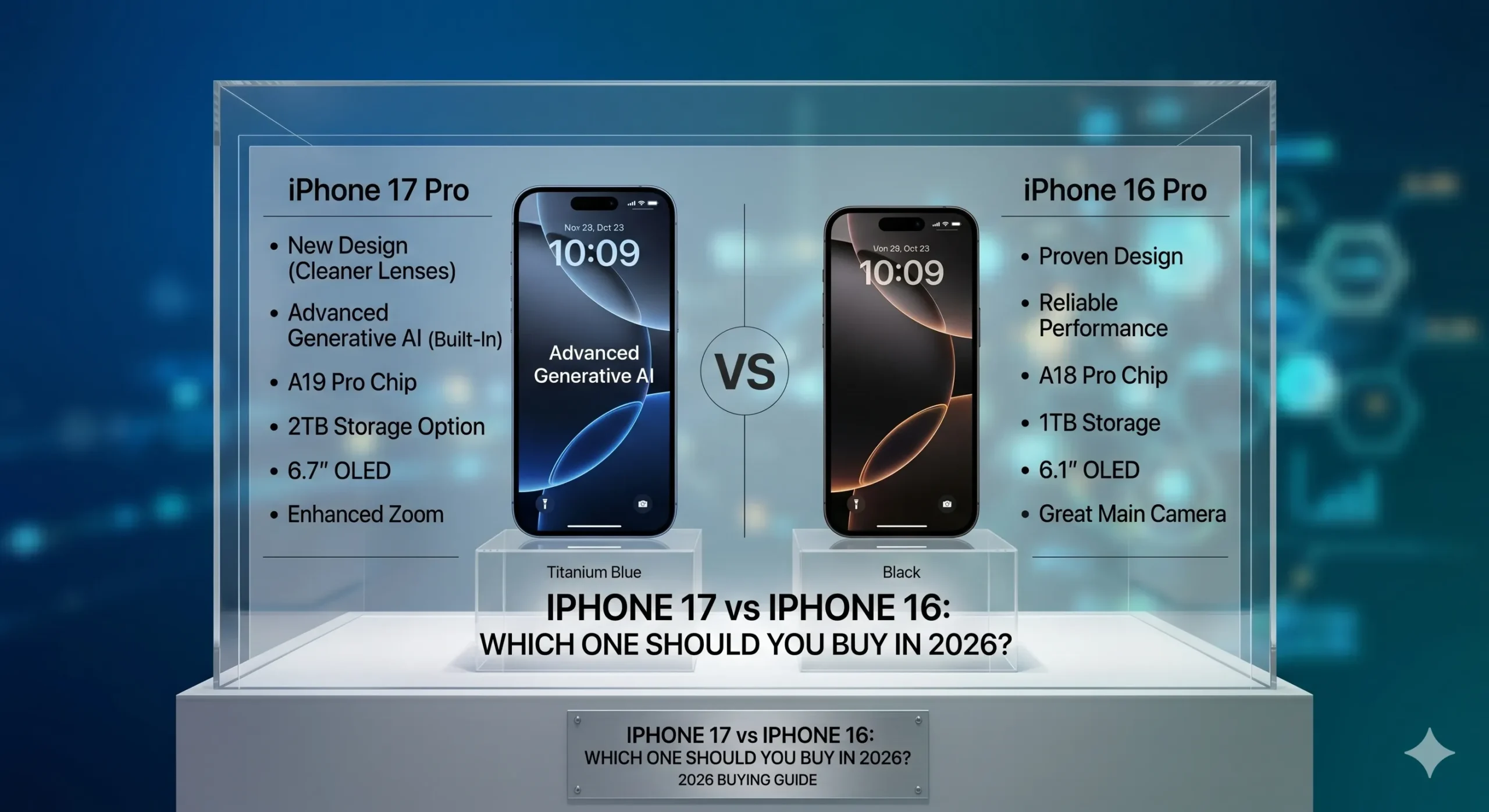 Comparison iPhone 17 vs 16