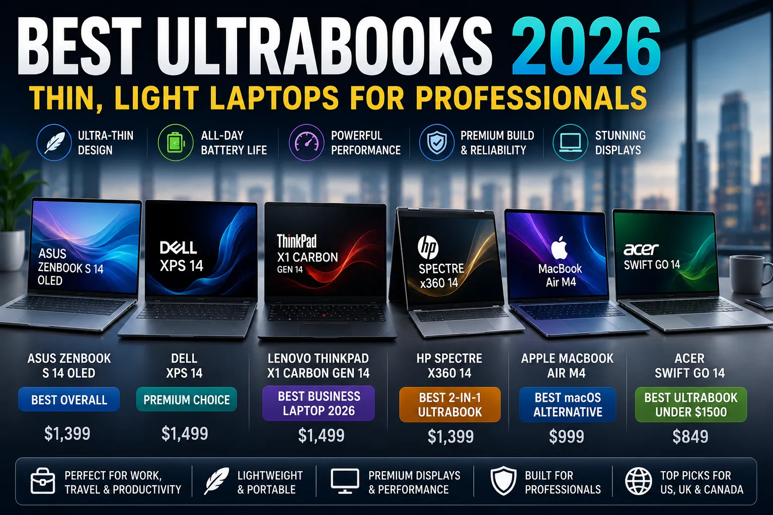 Best ultrabooks for professionals 2026