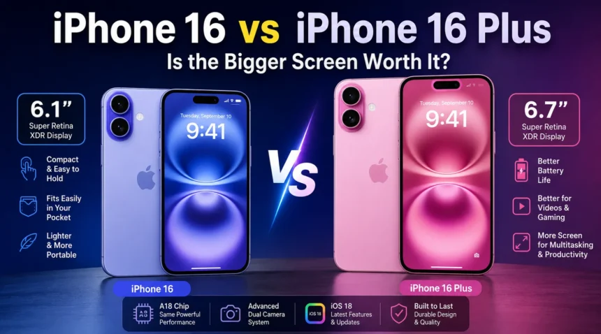 iPhone 16 vs iPhone 16 Plus comparison
